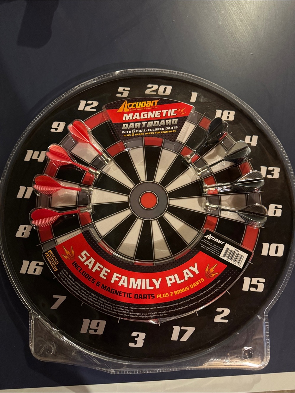 AccuDart Magnetic Dartboard Set in Black & Red